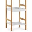 Dr-013-3 Három Részes Tároló Állvány Bambuszból Natúr Színben, Fehér Mdf Polcokkal. Teherbírás: 9 kg Belföldi Raktárról