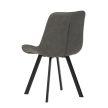 Dining Chair with Grey Fabric and Black Metal Legs