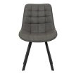 Dining Chair with Grey Fabric and Black Metal Legs