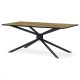 Modern dining table in Oak colour. Size: 180x90x75 cm, MDF Table Top, Matt Black Metal Structure and Legs HT-885 From Domestic Stock