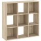 9-compartment bookcase in oak finish 91 cm - Catchy