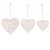Hanging Heart & Flower Decoration Set White 3 pcs