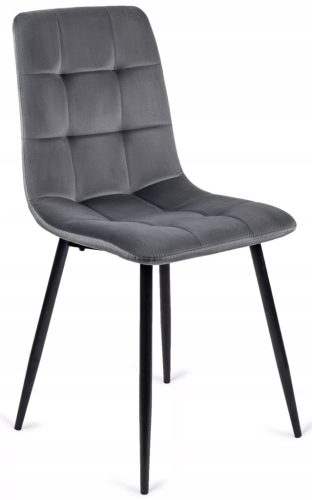 Étkezőszék szürke színben, bársony kárpittal PERU