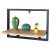 Modern Wall Shelf Oak Black Metal Frame 35x20 cm P-071