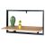 Modern Wall Shelf Oak Black Metal Frame 65x20 cm P-074