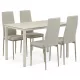 4 személyes étkezőszett szürke székekkel és travertin asztallal 110x70x75 cm ASE-1039 CRM2