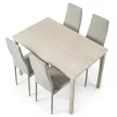 4 személyes étkezőszett szürke székekkel és travertin asztallal 110x70x75 cm ASE-1039 CRM2