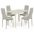 4 személyes étkezőszett szürke székekkel és travertin asztallal 110x70x75 cm ASE-1039 CRM2