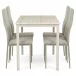 4 személyes étkezőszett szürke székekkel és travertin asztallal 110x70x75 cm ASE-1039 CRM2