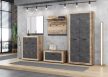 2-door wardrobe in aged wood/concrete grey finish - Luna2