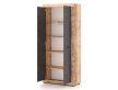 2-door wardrobe in aged wood/concrete grey finish - Luna2