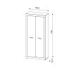 2-door wardrobe in aged wood/concrete grey finish - Luna2