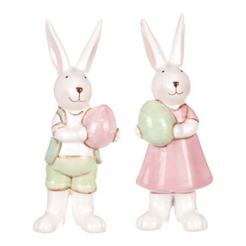 EASTER CERAMIC BUNNY ORNAMENT, 4 PIECES IN 1 PACK