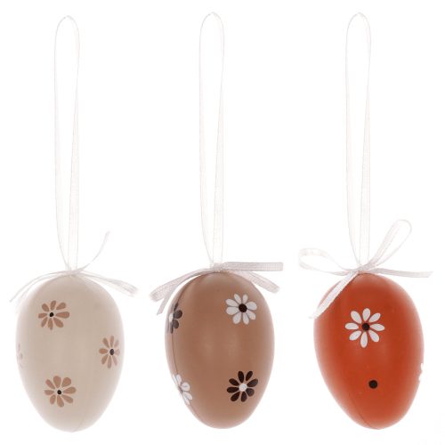 EASTER DECORATION, HANGING PAINTED PLASTIC EASTER EGGS, 6 PCS/PACK