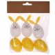 EASTER DECORATION HANGING PLASTIC EGG, BUNNY-SHAPED, YELLOW/WHITE, 6 PCS/PACK