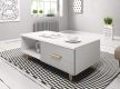 Coffee Table High Gloss White with Gloss Grey Drawer VIVALDI