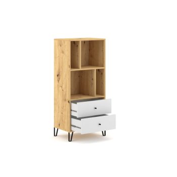 Shelf Cabinet 2-Drawer Artisan Oak/White Matt BILBAO BL07
