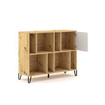 Shelf Cabinet 1-Door Artisan Oak/White Matt BILBAO BL09