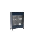 Alacsony vitrin szekrény indigo színben – ELEGANZO LS‑8