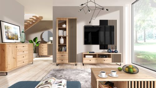 TV szekrény 160,6 cm Artisan tölgy színben – MODERNO C‑6