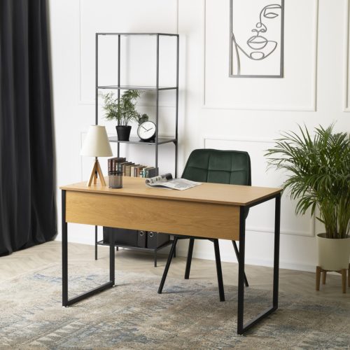 Písací stôl 120 cm zlatý dub / čierna – ROSS