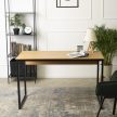 Písací stôl 120 cm zlatý dub / čierna – ROSS