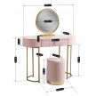 Fésülködőasztal rózsaszín / arany színkombinációban – ASHLEY