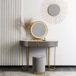 SARAH fésülködőasztal szürke/arany – elegáns sminkasztal