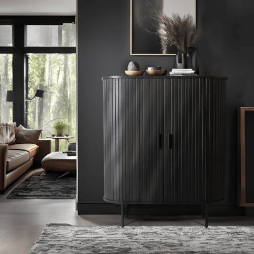 Komód 100 cm fekete színben – TRISH