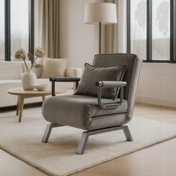 FOTEL BART Szary Welurowy