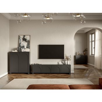 Magas komód 2 ajtós fekete színben – ARCO AR05