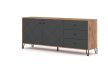 Komód 2 ajtóval és 3 fiókkal Craft Tobacco / grafit színkombinációban – BILBAO BL06