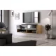 TV Cabinet 100 cm 1-Door Wotan Oak/Black Gloss DERBY