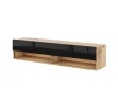 TV Cabinet 140 cm 1-Door Wotan Oak/Black Gloss DERBY