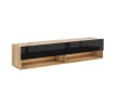 TV Cabinet 140 cm 1-Door Wotan Oak/Black Gloss DERBY