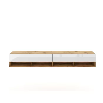 TV Cabinet 280 cm 2-Door Wotan Oak/White Gloss DERBY