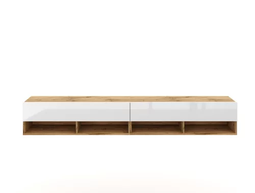 TV Cabinet 280 cm 2-Door Wotan Oak/White Gloss DERBY