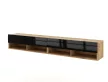 TV Cabinet 280 cm 2-Door Wotan Oak/Black Gloss DERBY