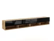 TV Cabinet 280 cm 2-Door Wotan Oak/Black Gloss DERBY