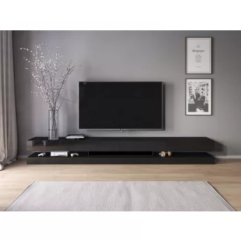 TV Cabinet Black/Black Gloss FLY DOUBLE