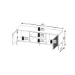 TV Cabinet 2-Door Black/Black Matt FLINN FL02