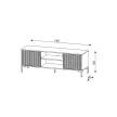 TV Cabinet 2-Door Black/Black Matt FLINN FL02