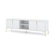 TV szekrény 4 ajtós fehér / fehér matt színkombinációban – FLINN FL01