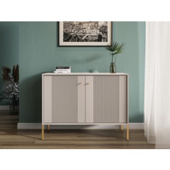   Komód 2 ajtós kasmír színben arany fogantyúkkal – ISEO IS02