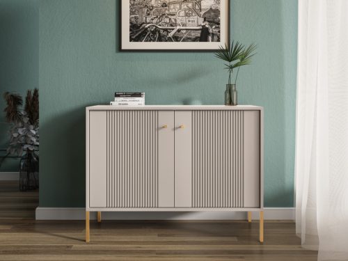 Komód 2 ajtós kasmír színben arany fogantyúkkal – ISEO IS02