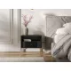 ISEO IS06 Bedside Table Black with Gold Handles