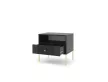 ISEO IS06 Bedside Table Black with Gold Handles