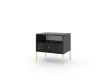 ISEO IS06 Bedside Table Black with Gold Handles