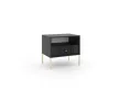 ISEO IS06 Bedside Table Black with Gold Handles
