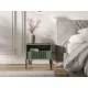 ISEO IS06 Bedside Table Smoke Green with Black Elements and Gold Handles